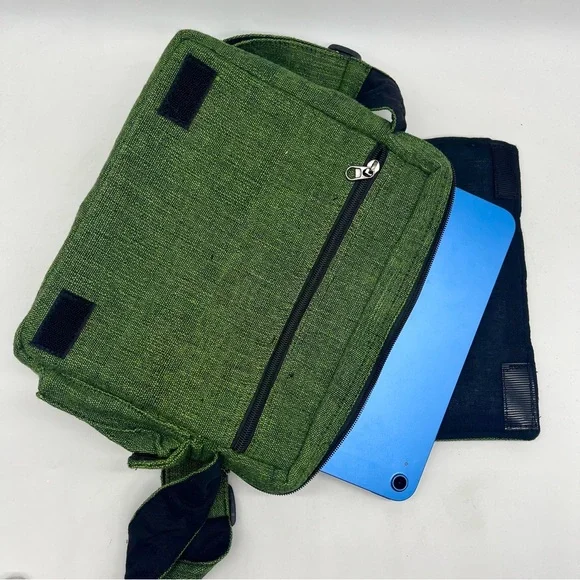 Elegant Green Crossbody Bag with Butterfly Embroidery, Handmade Ethical Bag - Picture 4 of 15